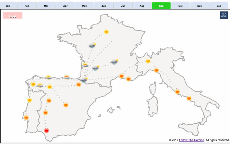 Camino Weather Map