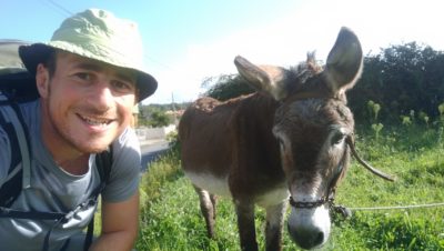 Umberto's selfie with the donkey