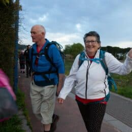 People walking easiest Camino Portuguese