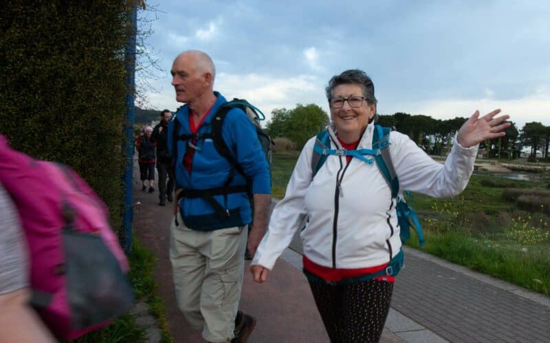 People walking easiest Camino Portuguese