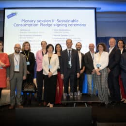 Silvia Montedesco, Sales & Operations Director at Follow the Camino, with other delegates at the EU Commission Sustainable Consumption Pledge.